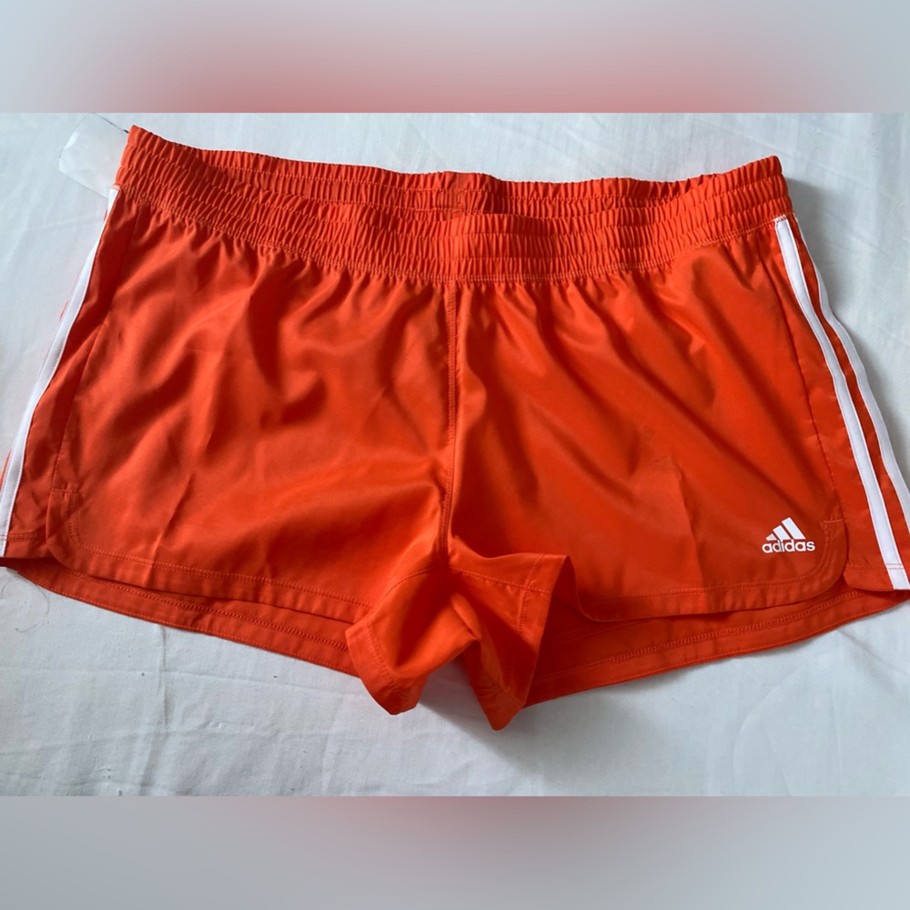 Adidas [XL] Pacer 3-Stripes Woven Women’s Shorts; Orange IB4447